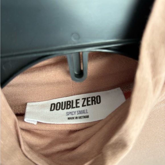 Double Zero Mock Neck Long Sleeve Top - tan - Picture 3 of 4